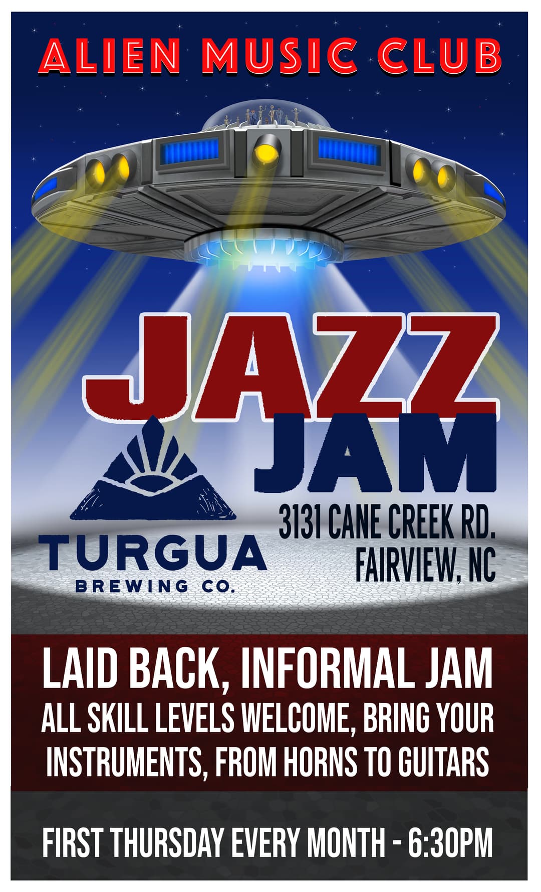 Alien Music Club Jazz Jam at Turgua Brewing